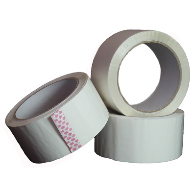 12 Rolls of White Coloured Low Noise Packing Tape 50mm x 66M